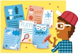 Animated picture of a clubs bulletin board